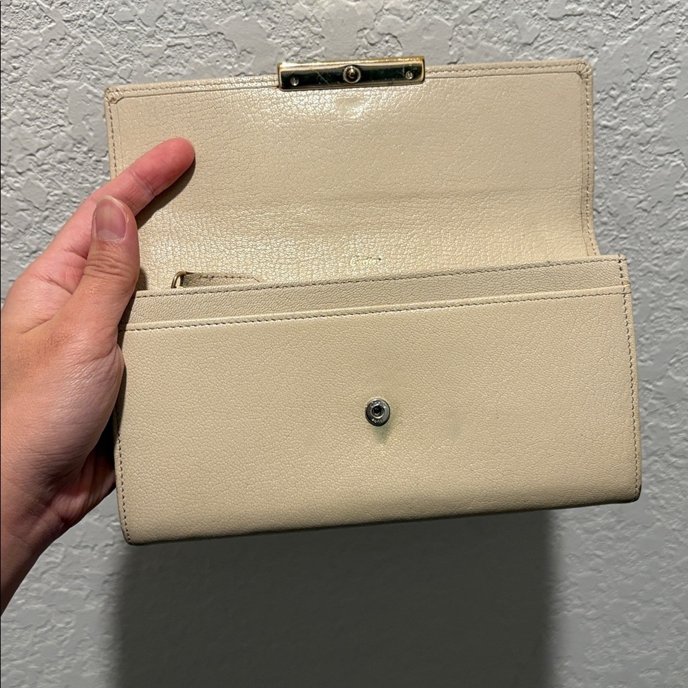 Cartier Cream Leather Wallet with Gold Hardware - Picture 2 of 14